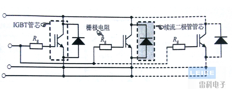 單管模塊內部的實際等效電路圖